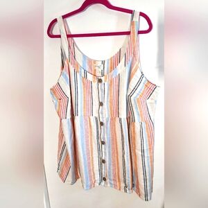 NWOT Babydoll Button Down Tank Top